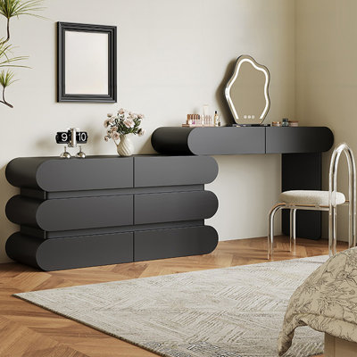 Makeup Vanity with Light mirror,8 drawers,1 chair