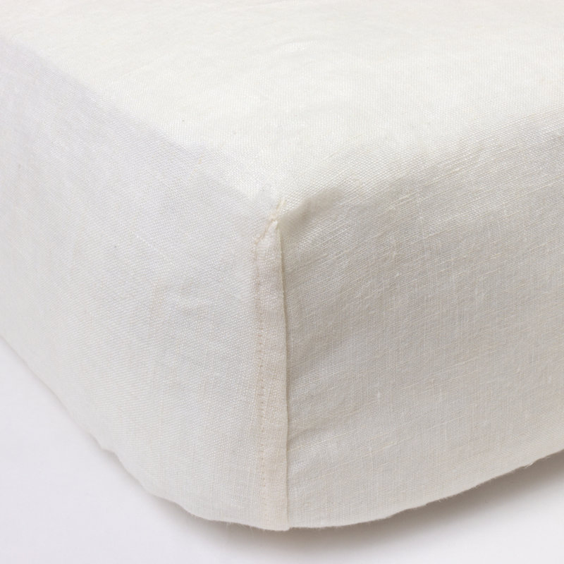 Housse pour sommier tapissier en lin Wrap Around - Grand, ivoire, Ivoire, Grand
