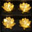 House of Hampton® Set of 2 Gold Lotus Table Lamp Battery Powered 6''Tall