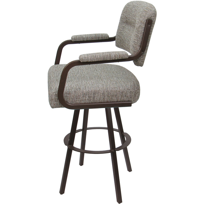 Tabouret pivotant rembourré Cessna, Brun, Brun clair, Counter Stool (26" Seat Height)