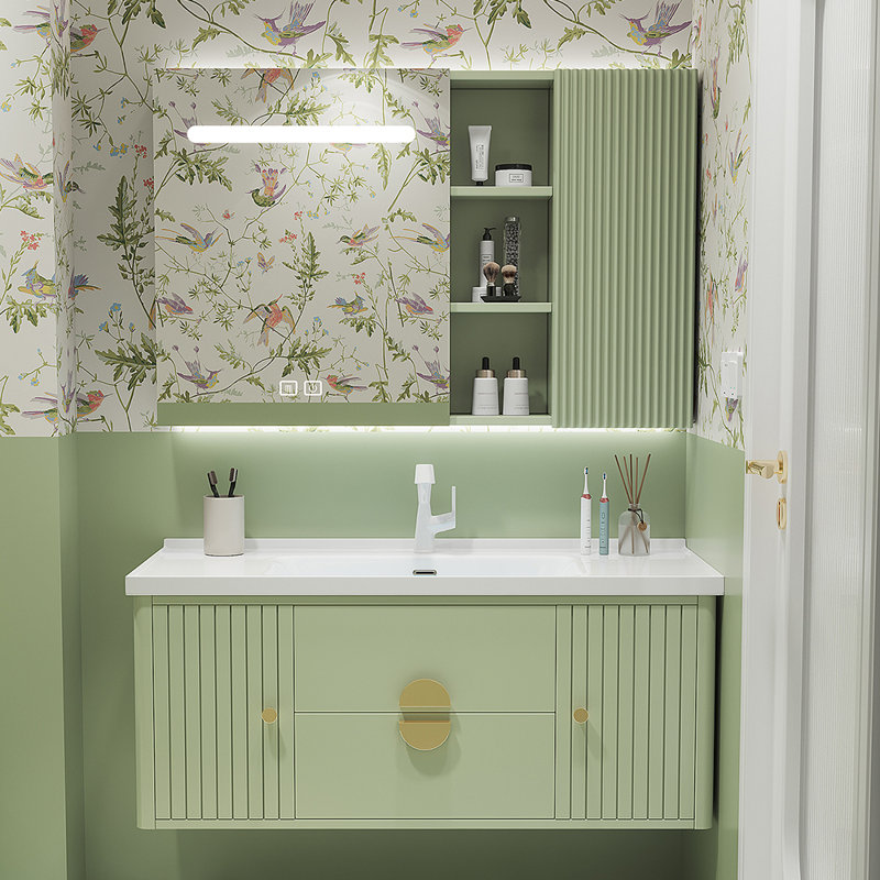 Armoire de salle de bain simple et moderne, Vert