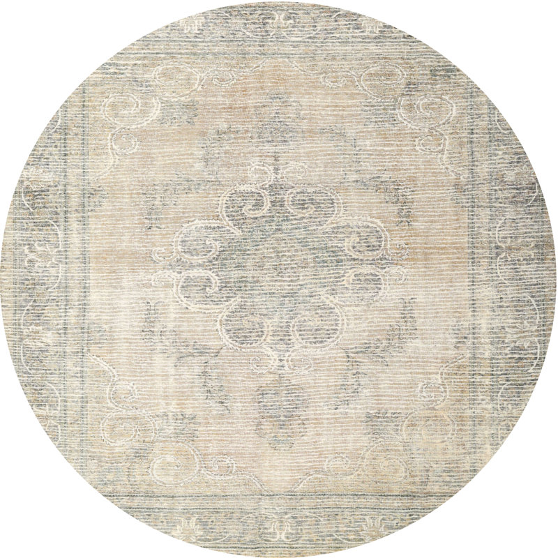Tapis oriental tissé à la machine Clerfont, Rond 4 pi