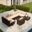 Ensemble de meubles de patio 8 pièces avec foyer au gaz propane-991595004-993288566