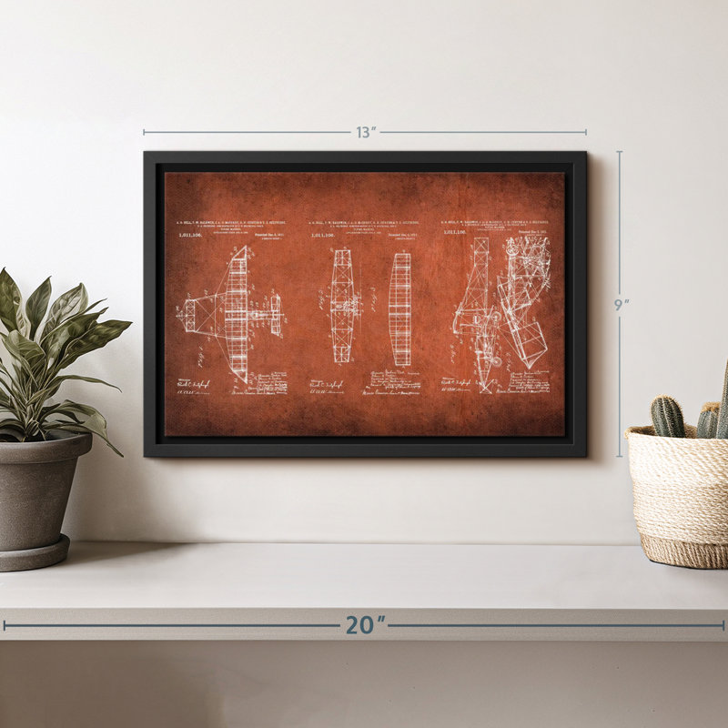 Impression sur toile rouge, H 9 po x l 13 po