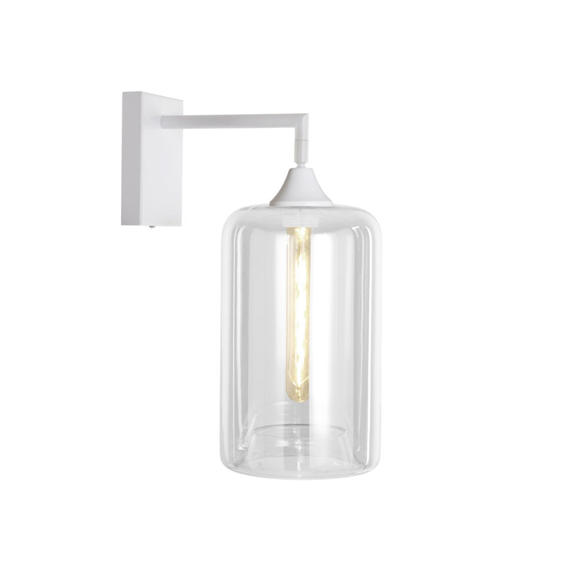 Bonita Iron Armed Sconce, White, Clear