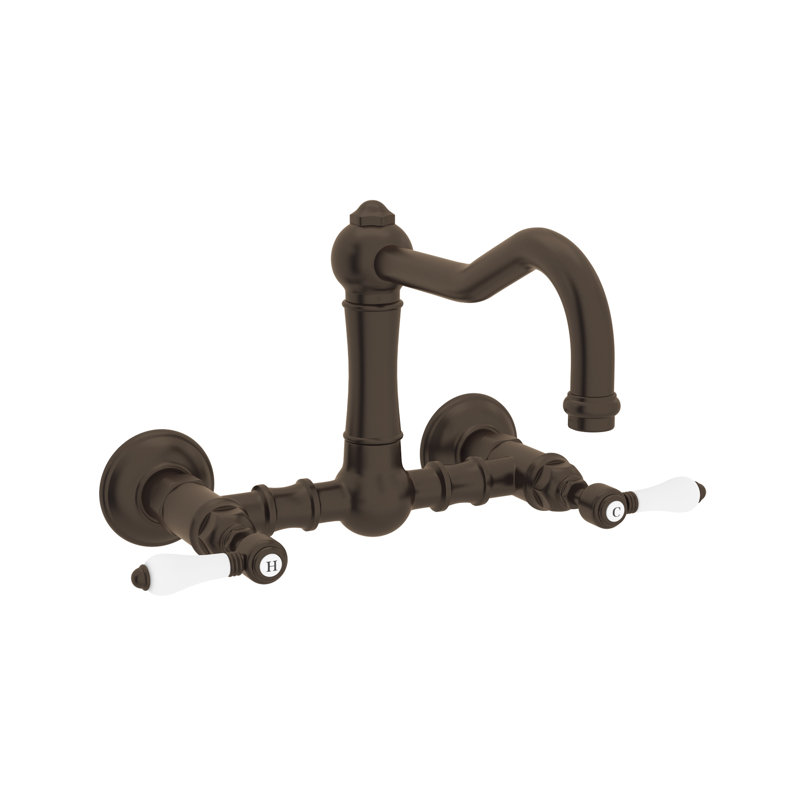 Acqui® Bridge Faucet, Tuscan Brass/White