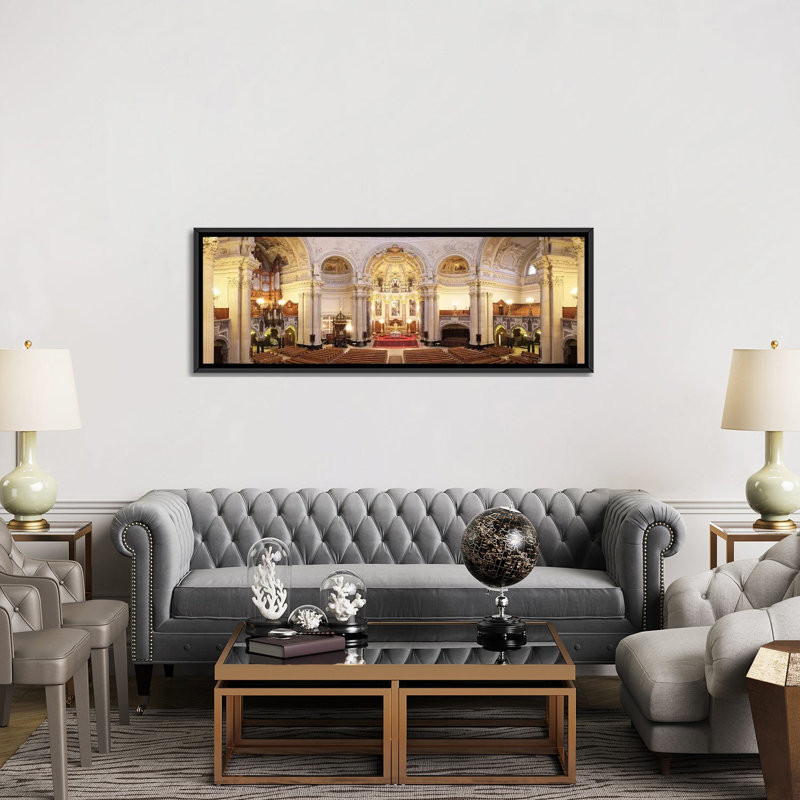 « berlin cathedral, berlin, allemagne », reproduction de photo sur toile, H 12 po x l 36 po x P 1,5 po, Cadre noir