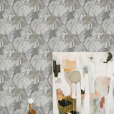 Rouleau de papier peint L 33 pi x l 20,5 po Mccubbin Monstera