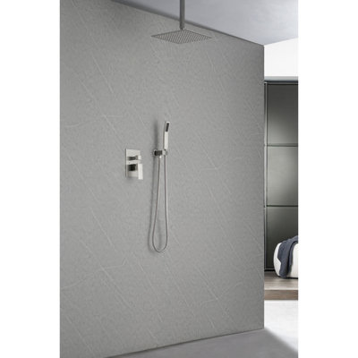 Wall Mounted Luxury Bathroom Shower, 12" Inch Rain Shower Head With Construction And Air Injection Feature , For Showering
