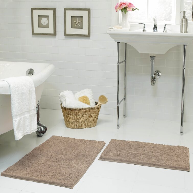 Aqua Ruffle Ogee Cotton Bath Rug Set, 2 Pieces, Better Homes & Gardens, Size: 17 inchx24 inch, 20 inchx30 inch