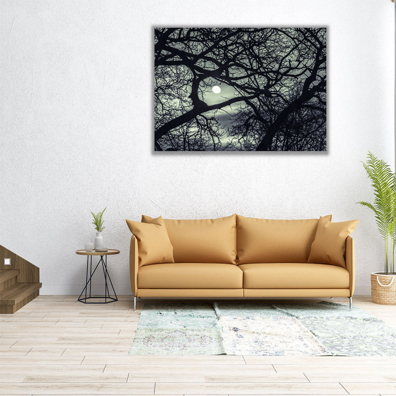 Moon Through Branches - Canvas Print Wall Art, 18" H x 24" W