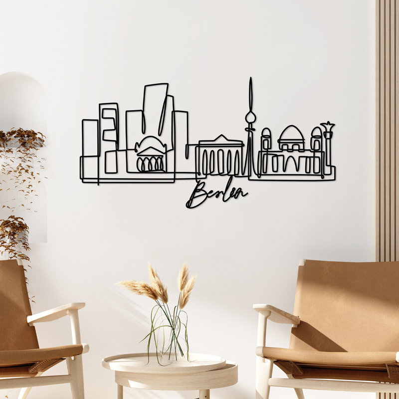Elegant Decorative Metal Wall Accessory, Black Finish, 47.2 x 23.6 x 0.6 inches | 100% Durable Metal, Thickness: 0.08 inches | Lightweight at 1.5 lbs, Perfect for Home & Office Décor, Stylish and Modern Design