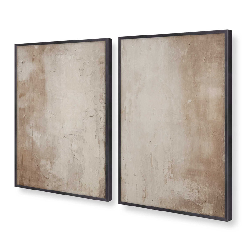 Ensemble de 2 estampes de 16 po x 12 po Fresco's Silent Tale, Zinc patiné, H 21,25 po x l 34,5 po