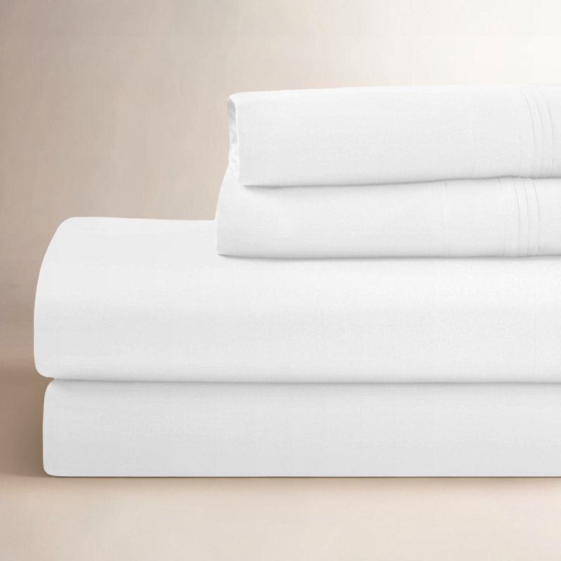 Simba Egyptian Cotton Deep Pocket Solid Luxury 1000 Thread Count Sheet Set, White, King Sheet Set with 2 Pillowcases