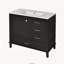 Meuble-lavabo noir 36 po avec 1 porte à fermeture douce et 3 tiroirs à fermeture douce, structure en bois massif-1512929244