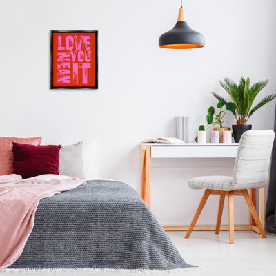 Love You Mean It on Red Floating Frame, design by House of Lulu