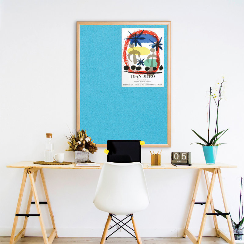 Wall Mounted Bulletin Board, Cyan Loop Nylon, 60cm H x 90cm W