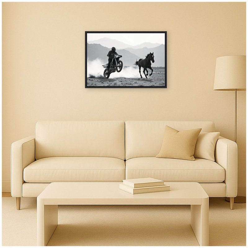 «Moto Horse Desert Race» par Rouzbeh Zadrad, reproduction d'art sur toile encadrée