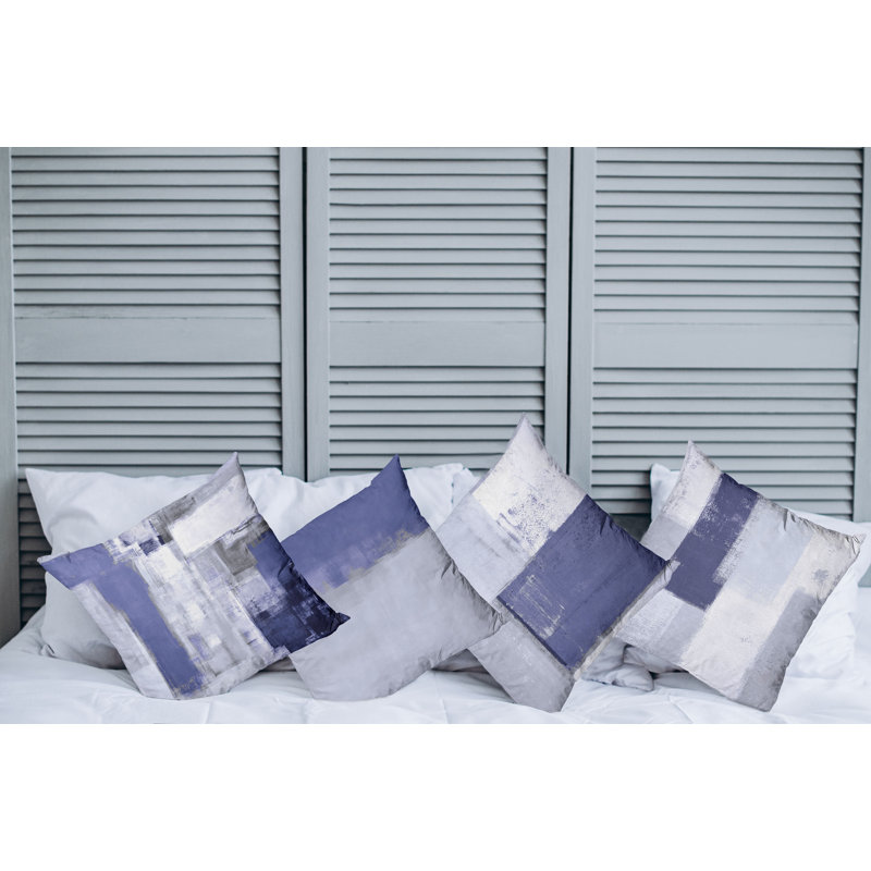 Reversible Pillow Cover, 24" H x 24" W, Lavender Blue / Ceil Blue