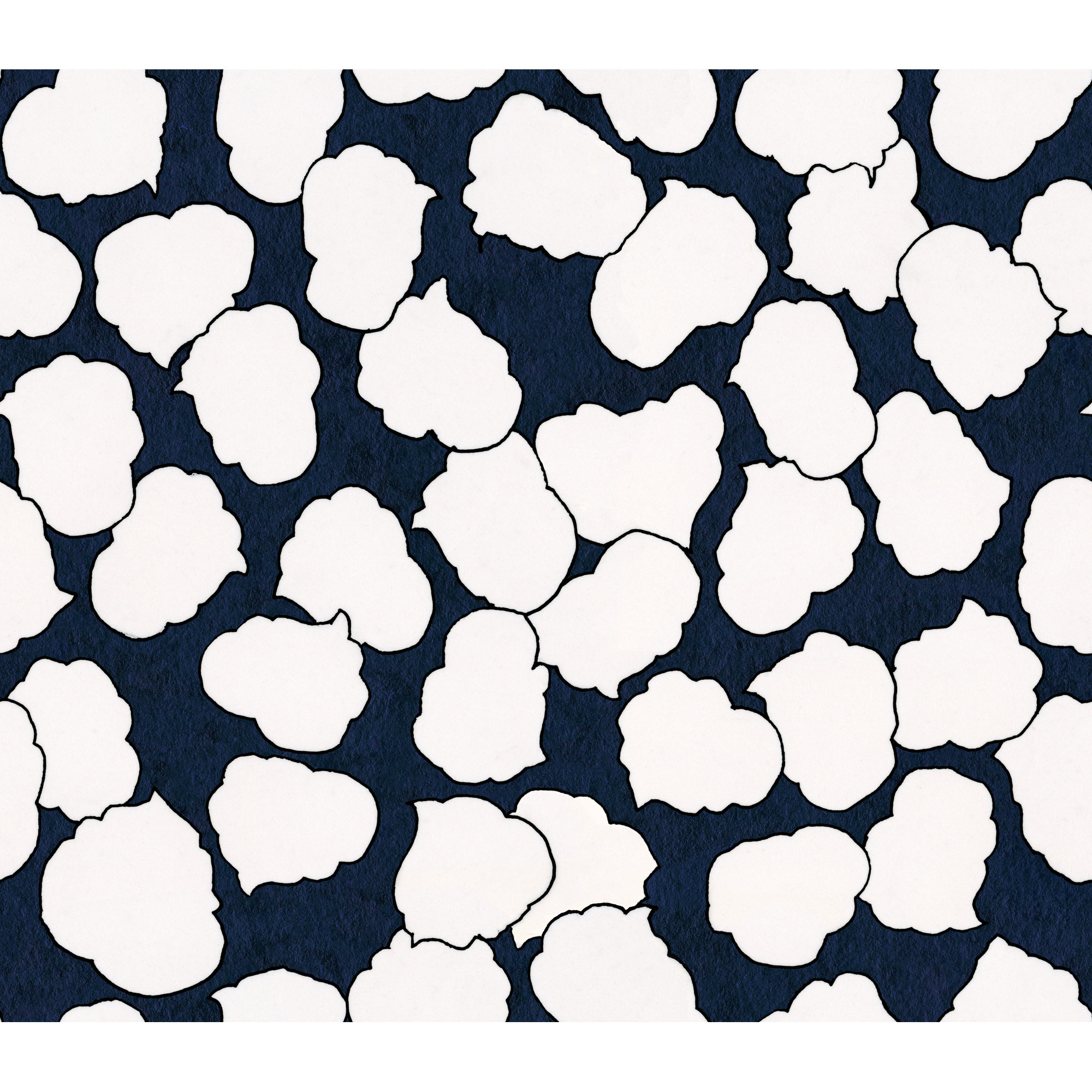 Armes Abstract Wallpaper, Navy/White