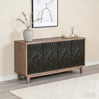 Buffet avec 4 portes en losange à motif convexe