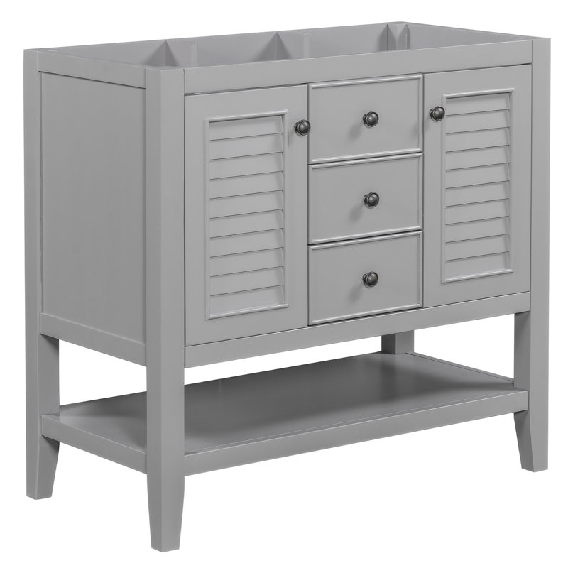 Meuble-lavabo en bois massif sans lavabo, base d'armoire seulement