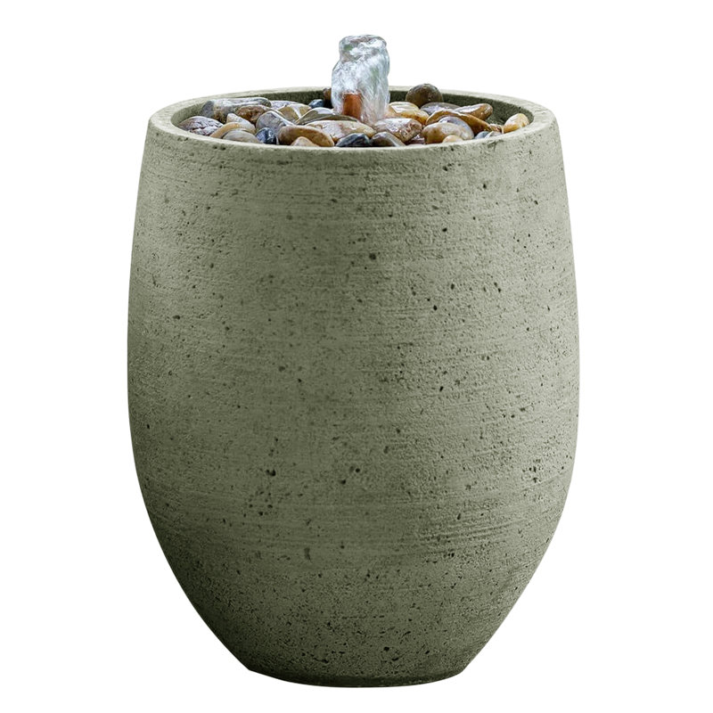 Fontaine en béton Yayla, H 16 po x l 12,25 po x P 12,25 po, Bronze cuivré