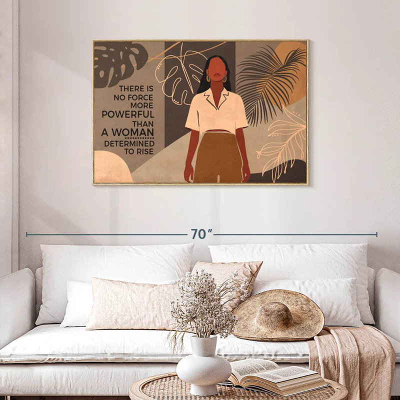 Black Power - citation de femme, 31 po x 21 po, Cadre flottant en bois naturel