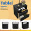 Table de chevet durable à finition bois avec ports USB et tiroirs à persiennes