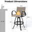 Tabouret de bar pivotant en aluminium avec dossier Sunbrella-123302645