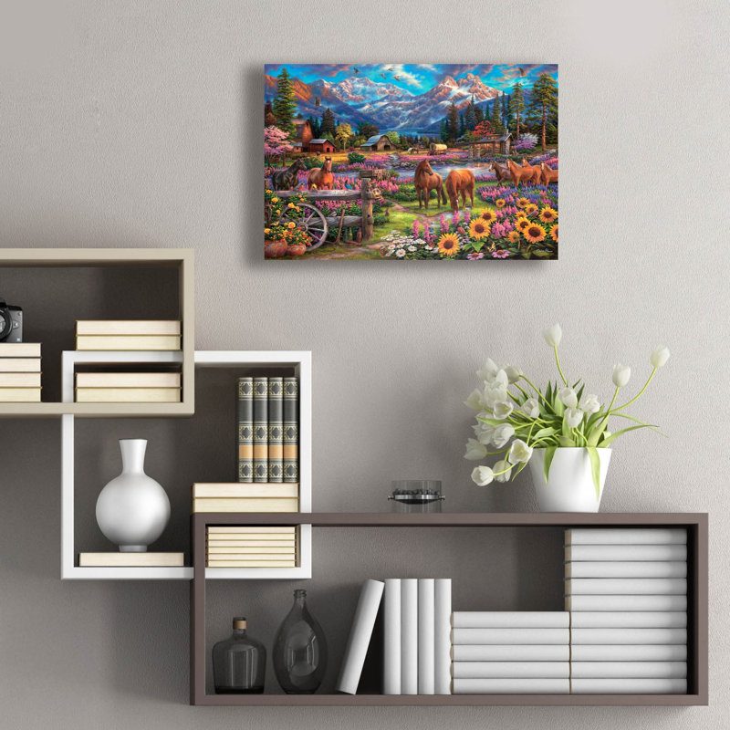 «Free To Roam» par Chuck Pinson, art mural en verre acrylique, H 16 po x l 24 po x P 0,2 po