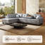 Canapé modulaire surdimensionné en cuir 97,5 ", canapé en L avec-125887189