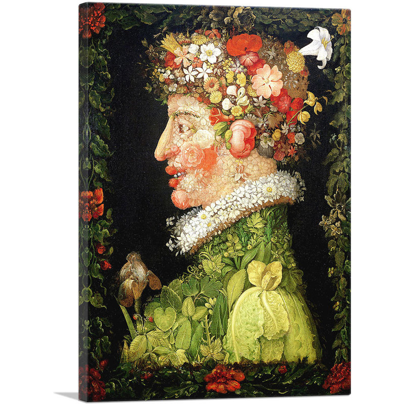 " Spring 1573 " by Giuseppe Arcimboldo, 40" H x 26" W x 0.75" D