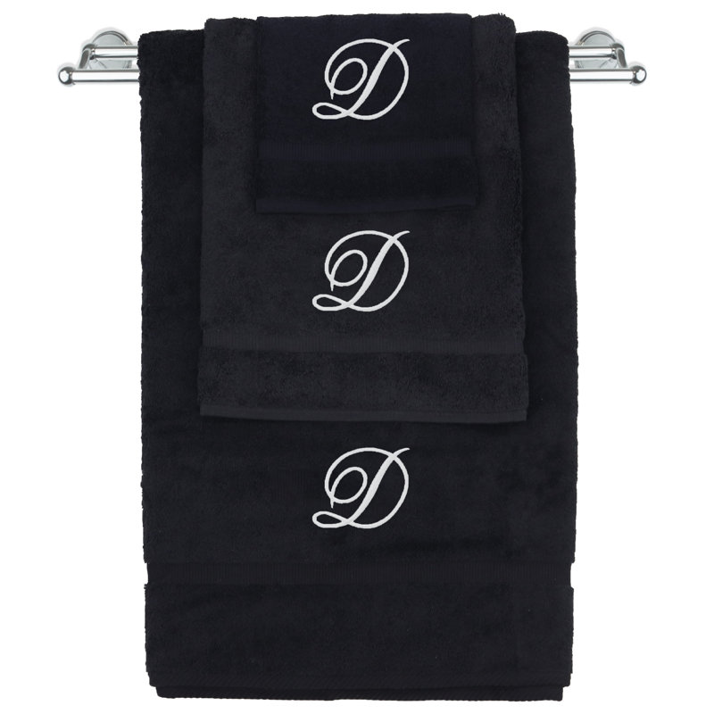 Ensemble de serviettes Marcelline, Noir / blanc, D