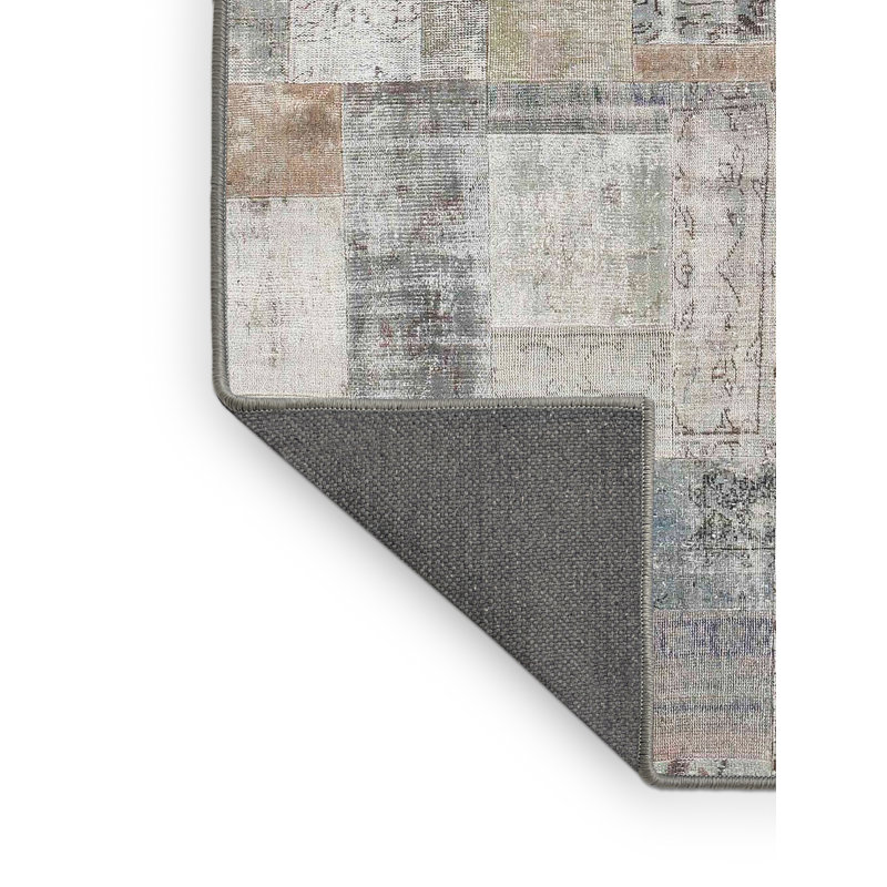 Tapis contemporain gris / brun, Rectangle 4 pi x 6 pi