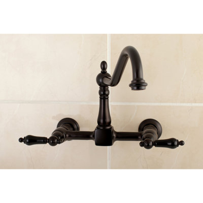Kingston Brass Duchess Double-Handle Wall-Mount Bridge Kitchen Faucet