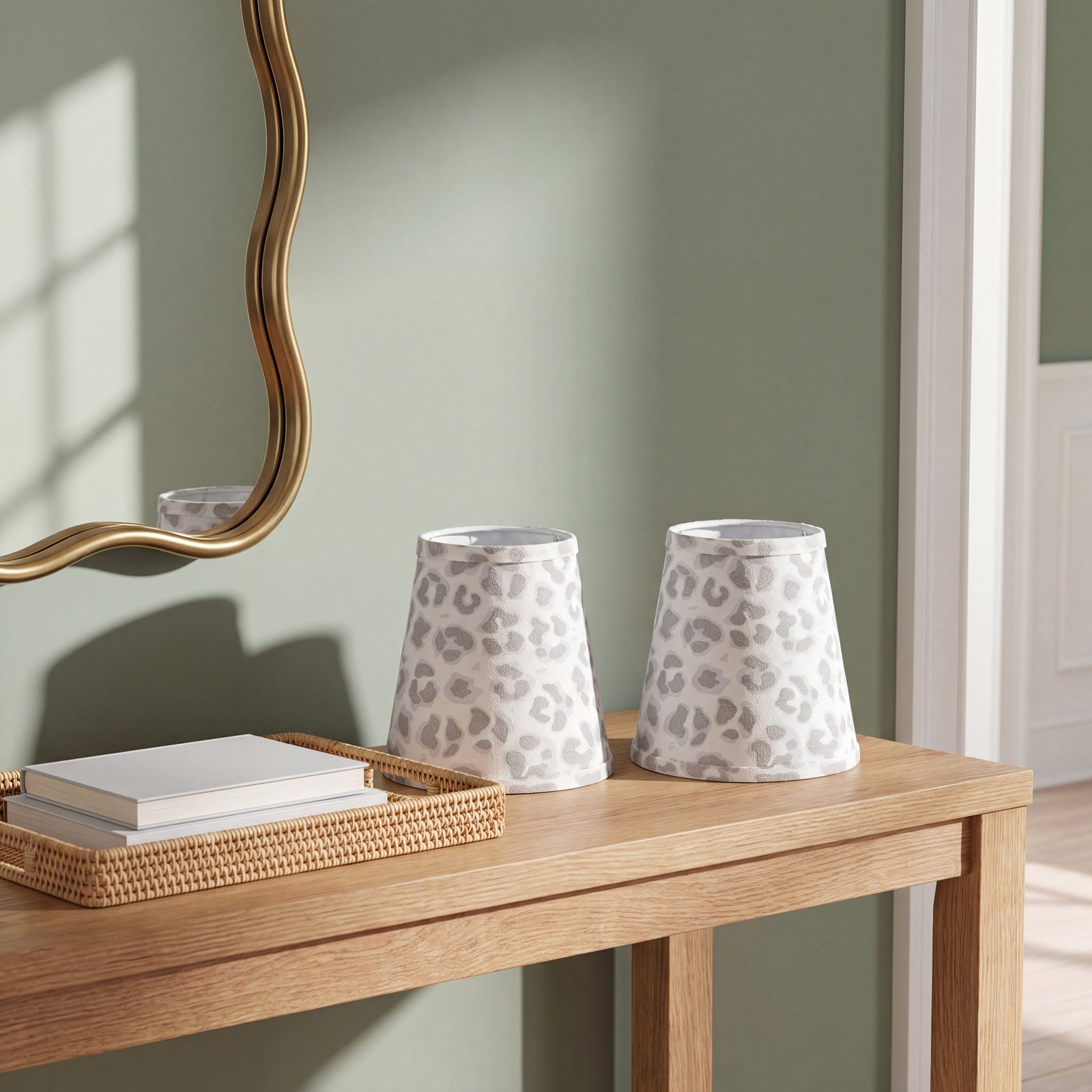 2-Piece Empire Sconce Hardback Lamp Shade Set, Gray