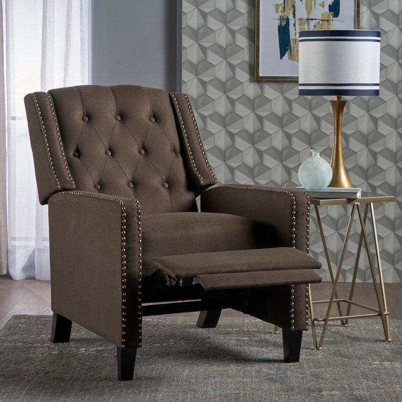 Classic Coffee Fabric Push Back Chair, Coffee Fabric