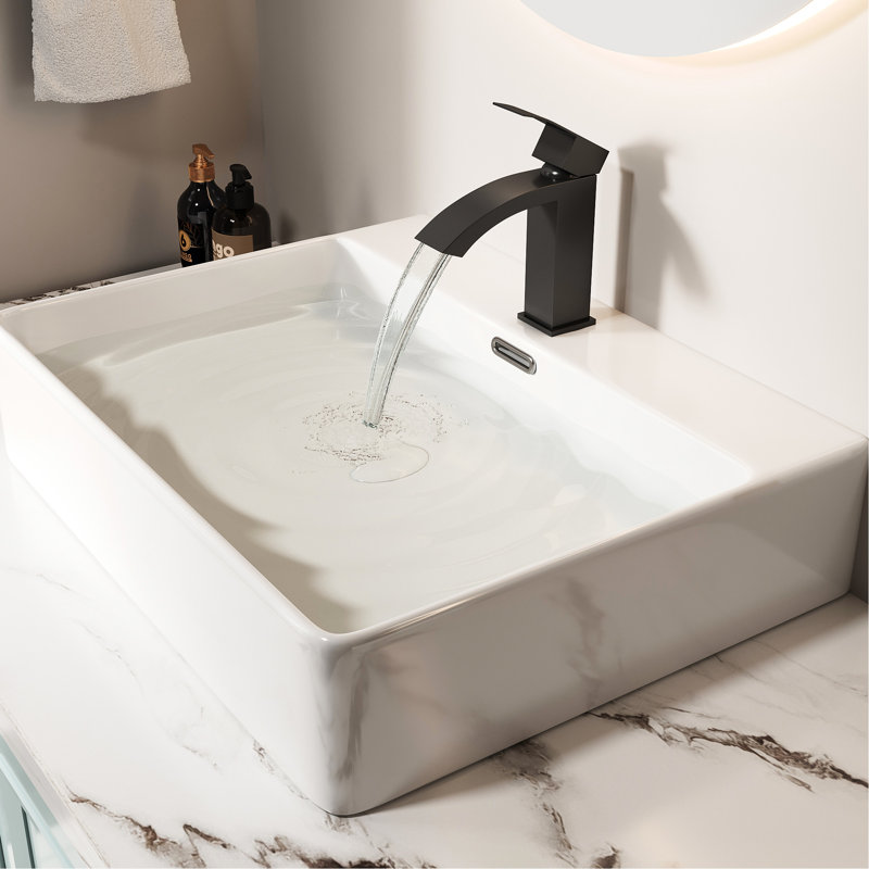 Matt Black 6.51" Single Handle Bathroom Faucet, - , Mid Arc Spout, Stain , Ss304, Reliable Ceramic Cartridge, Hole Mount Sink Faucet With Handle, Finish, Approved Lines, Ss304 Body, Deck Mounted