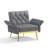 Zianny Velvet Accent Chair with Ottoman-734751137