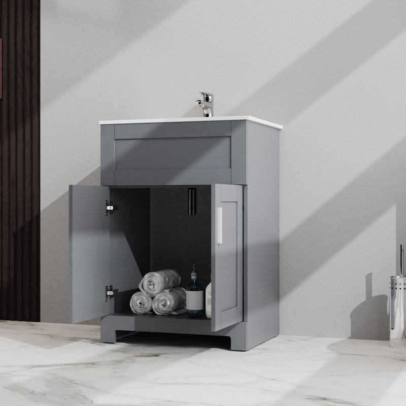 Meuble-lavabo de salle de bain moderne sophistiqué en MDF