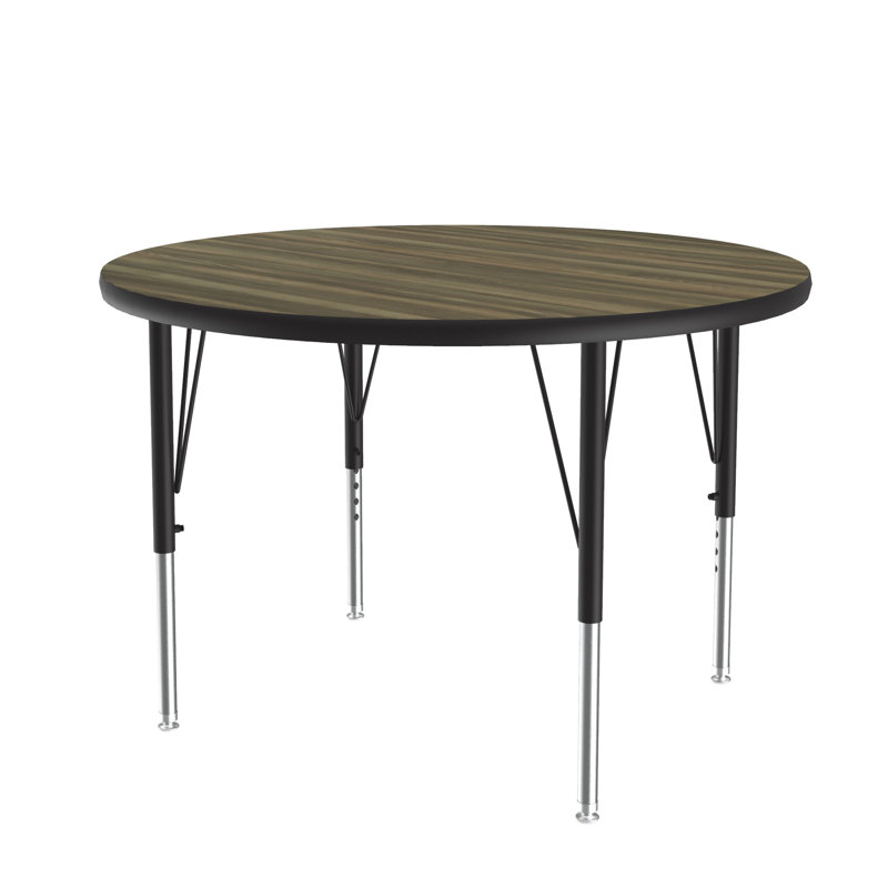 Table d'activité circulaire à hauteur ajustable, Noyer blanc colonial, H 29 po x L 36 po x l 36 po