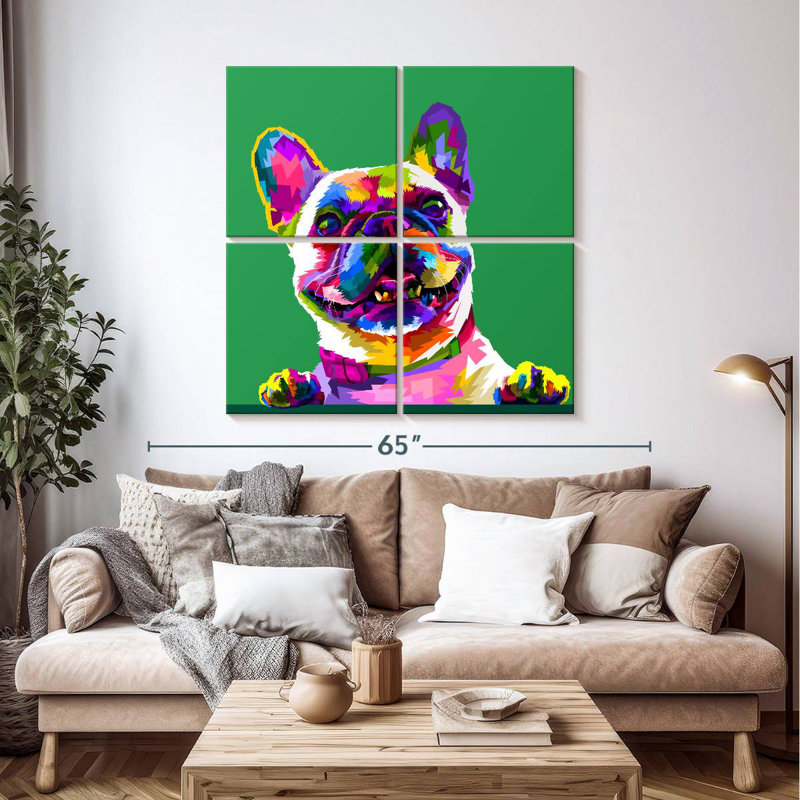 Brampt Abstract Bulldog, 45" H x 45" W
