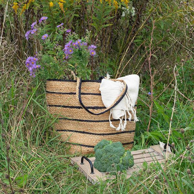 Sac rayé en jute
