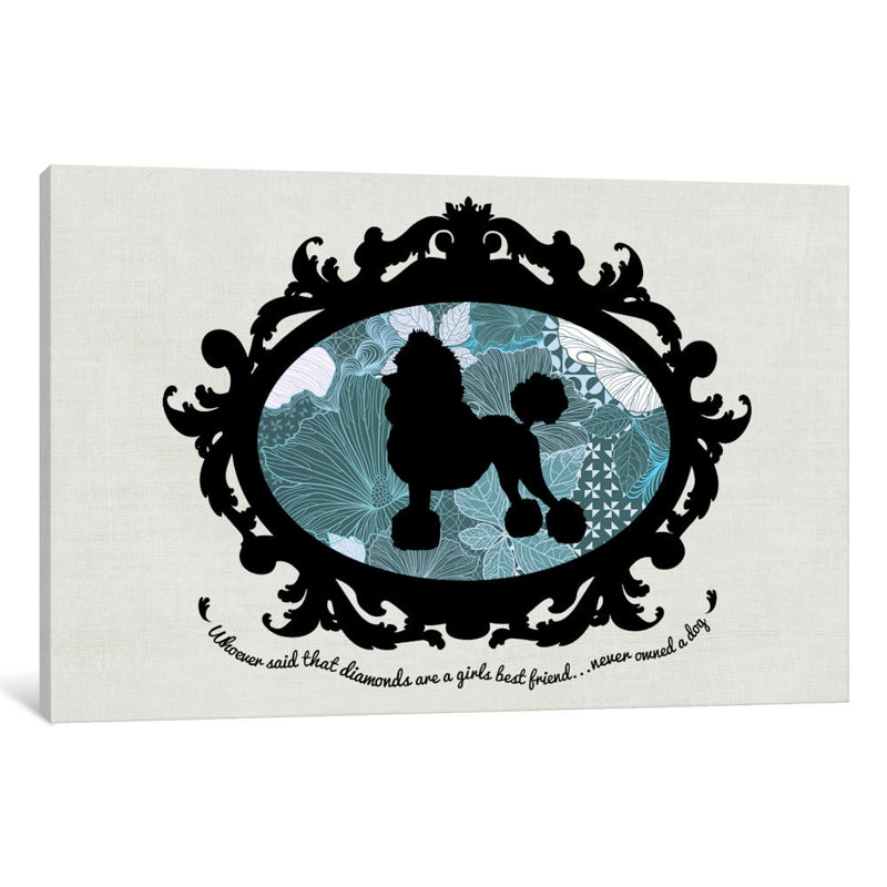 «Poodle (Black & Blue) I» par 5by5collective - Impression sur toile tendue sur châssis, H 8 po x l 12 po x P 0,75 po