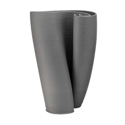 Dark Grey 3D Printed Ceramic Vase