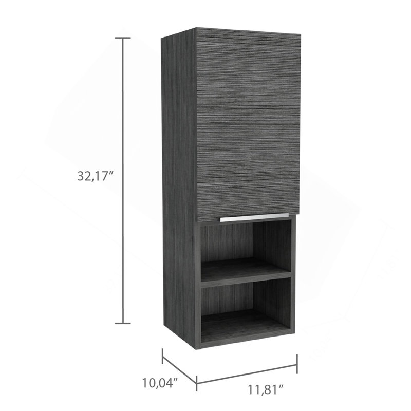 Smokey Oak Rectangle 2-Shelf Medicine Cabinet, Gray