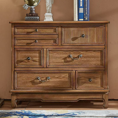 Commode décorative 7 tiroirs en bois massif