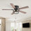 Ventilateur de plafond encastré à 5 pales de 52 po avec ensemble d'éclairage et contrôle inclus