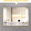 Armoire de salle de bain moderne avec lumières à DEL et miroir - 39,13 x 27,67 x 5,12 pouces, blanc, fixation murale, imperméable, pouces et moderne, aluminium, multicolore